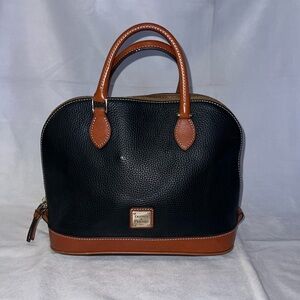 Dooney & Bourke black & cognac leather handbag